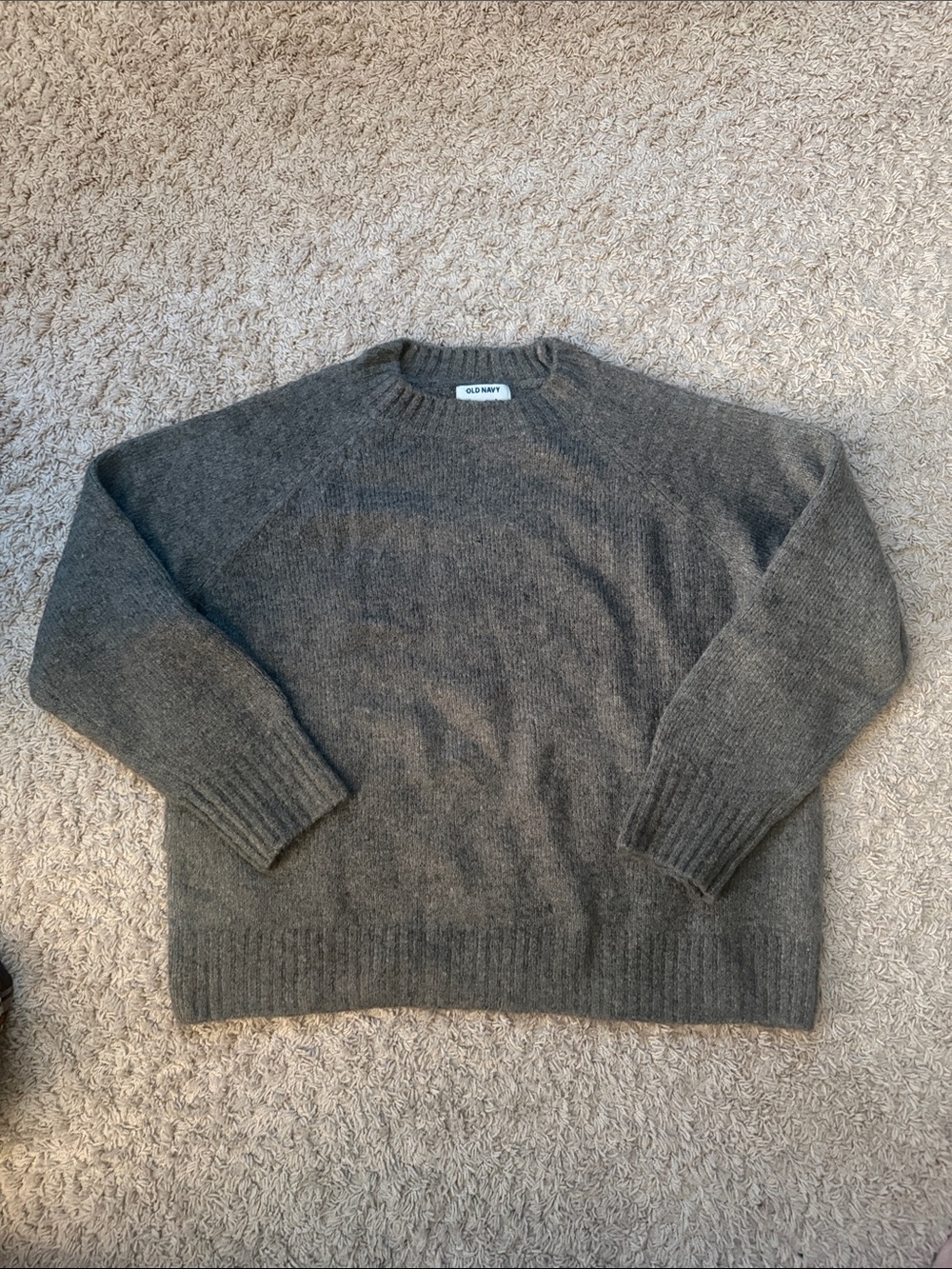 medium grey crew-neck knit sweater LARGE